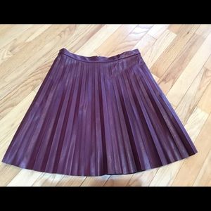 J.Crew faux leather pleated skirt size2